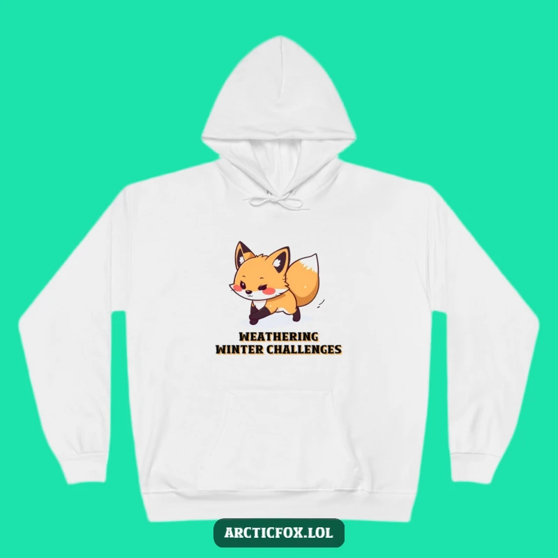 Funny Determined Arctic Fox Hoodie - Warm Winter Explorer Sweatshirt, Perfect Funny Gift