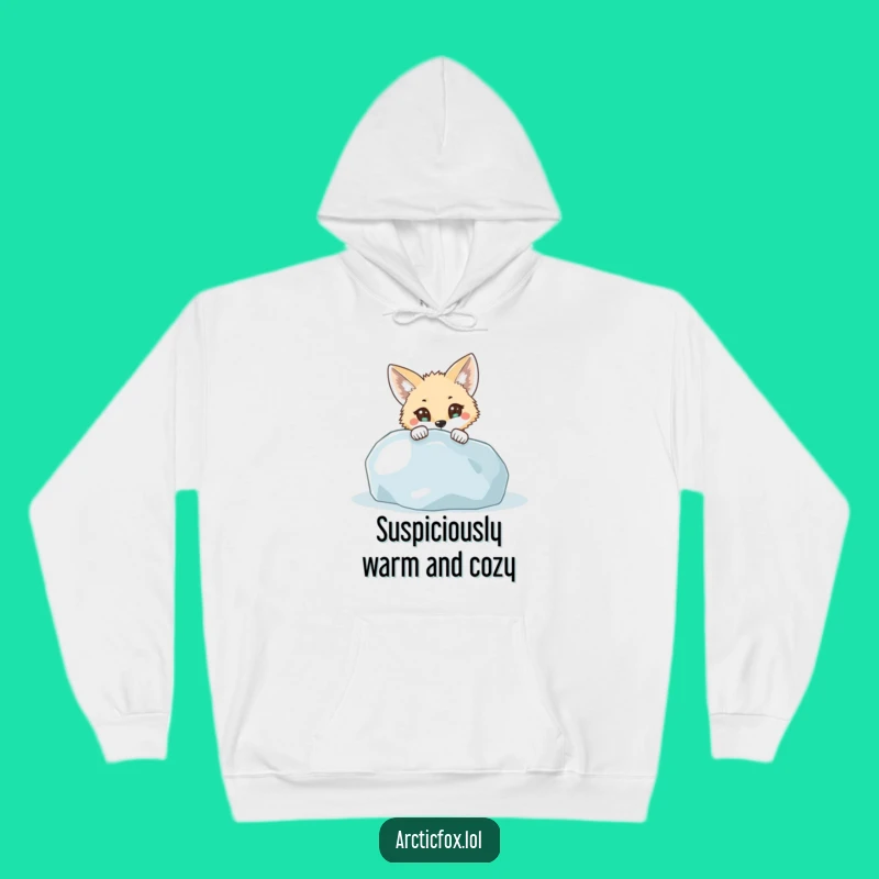 Funny Cozy Hoodie: Curious Arctic Fox Peeking - Warm and Hilarious Gift Idea