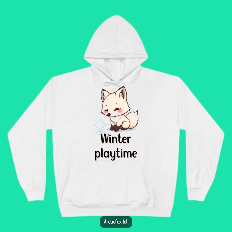 Cozy Funny Arctic Fox Snowflake Hoodie: Playful Winter Gift