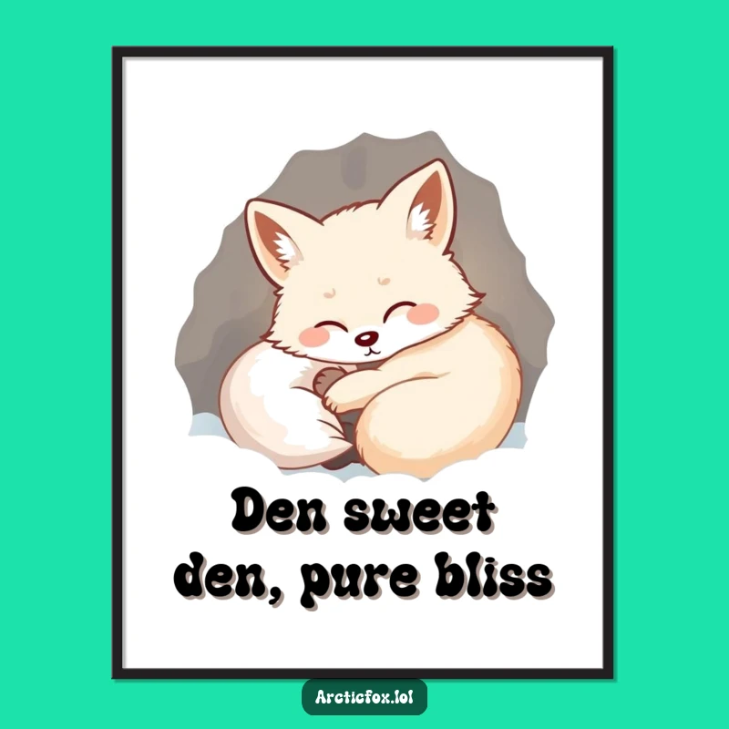 Free Printable Wall Art: Cozy Arctic Fox Den, Relaxing Downloadable Art Gift