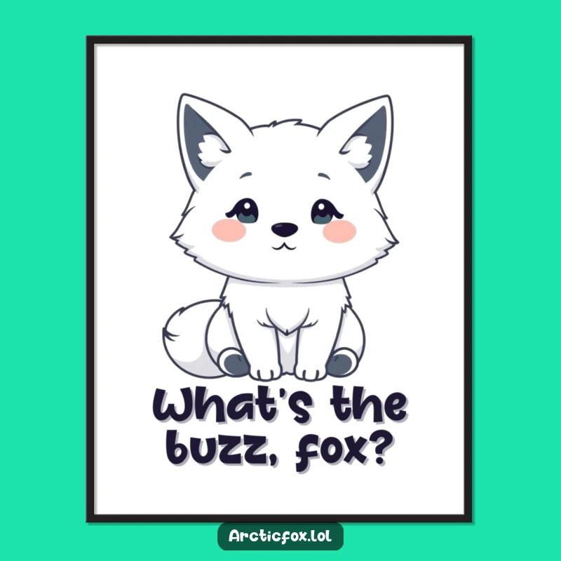 Funny Free Printable Wall Art: Listening Arctic Fox - Cute Downloadable Decor!