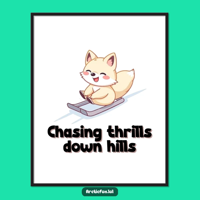 Funny Free Printable Wall Art: Sliding Fox, Downloadable Joyful Decor