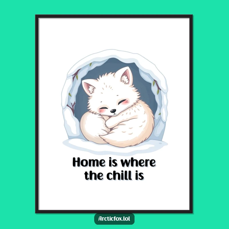 Free Printable Wall Art: Cozy Fox Snug Happy Downloadable Hygge Decor