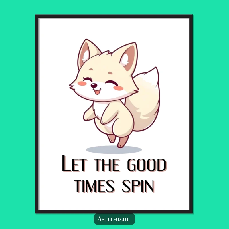 Funny Free Printable Wall Art: Spinning Arctic Fox - Joyful Downloadable Decor!