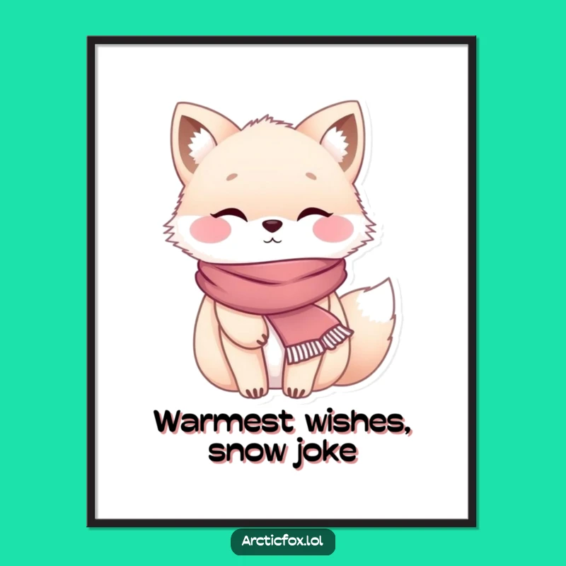 Free Printable Wall Art: Cozy Chubby Arctic Fox, Funny Downloadable Decor