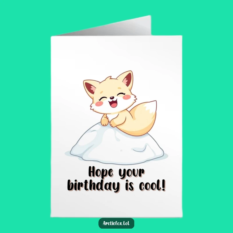 Free Printable Birthday Card: Laughing Arctic Fox Sliding Digital Download Gift