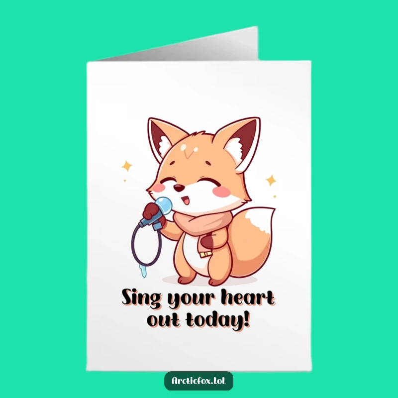 Free Printable Birthday Card: Singing Fox, Hilarious Downloadable Gift