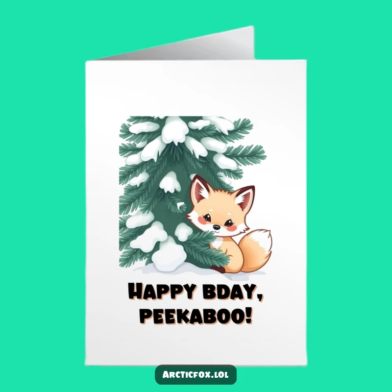 Sweet Free Printable Birthday Card: Curious Fox Peek, Fun Digital Gift
