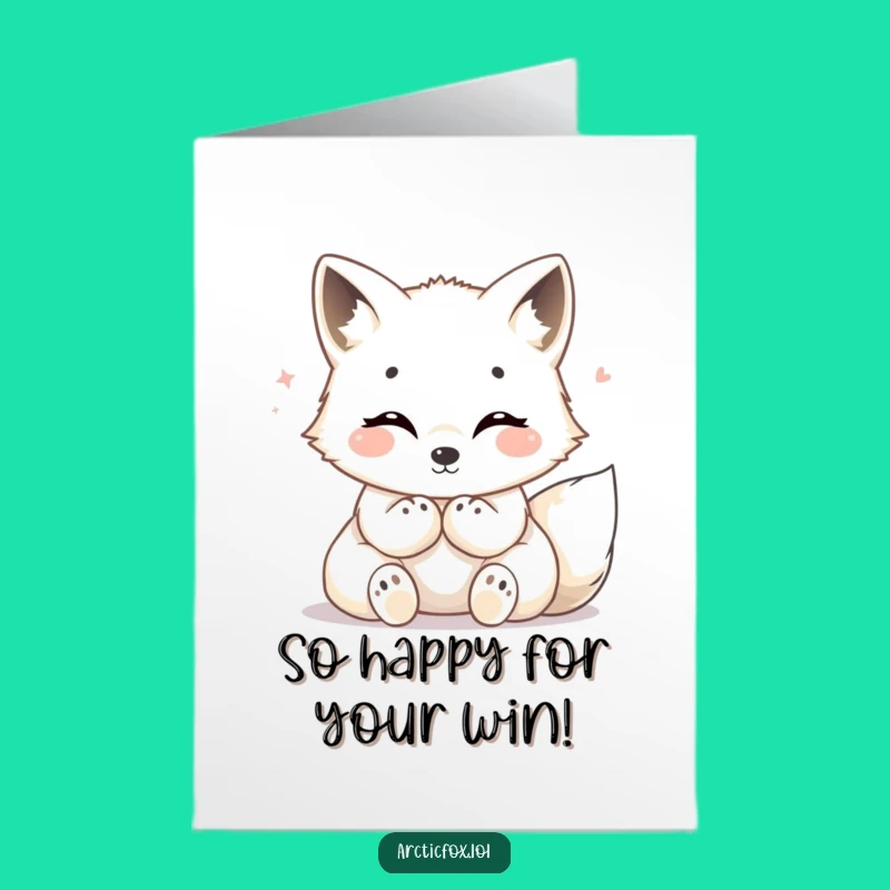 Happy Arctic Fox Card Free Printable for Your Wonderful Achievements