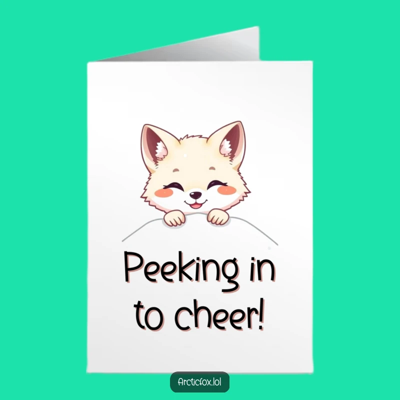 Happy Arctic Fox Peek Card Free Printable for Your Amazing Achievements