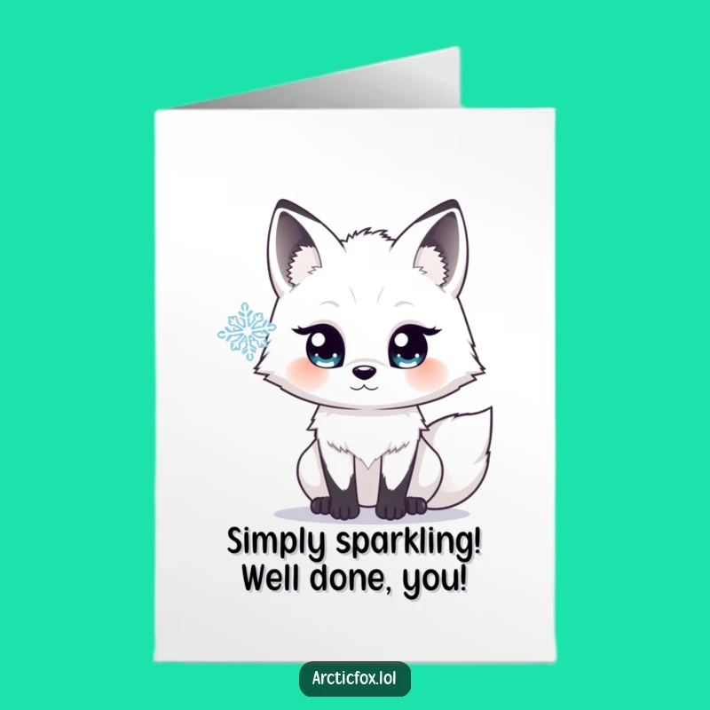 Free Printable Congrats Card: Wow Arctic Fox & Snowflake, Special Downloadable Gift