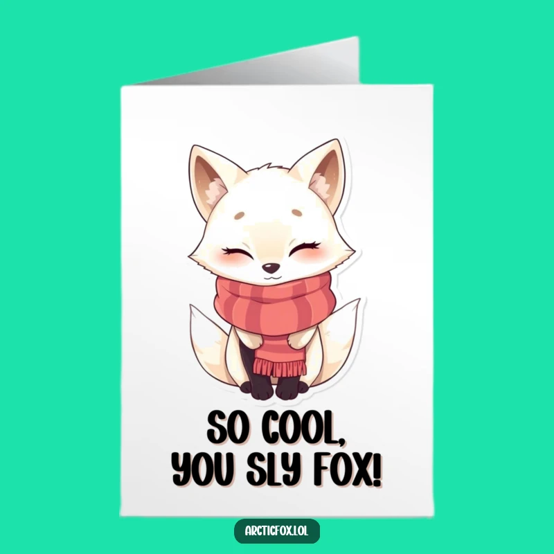 Free Printable Congrats Card: Winking Arctic Fox, Funny Downloadable Gift
