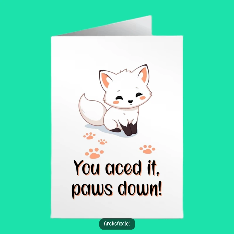 Free Printable Congrats Card: Cute Arctic Fox Paw Prints, Funny Downloadable Gift