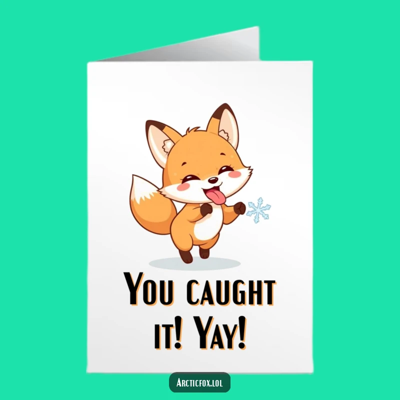 Free Printable Congrats Card: Fox & Snowflake - Funny Downloadable