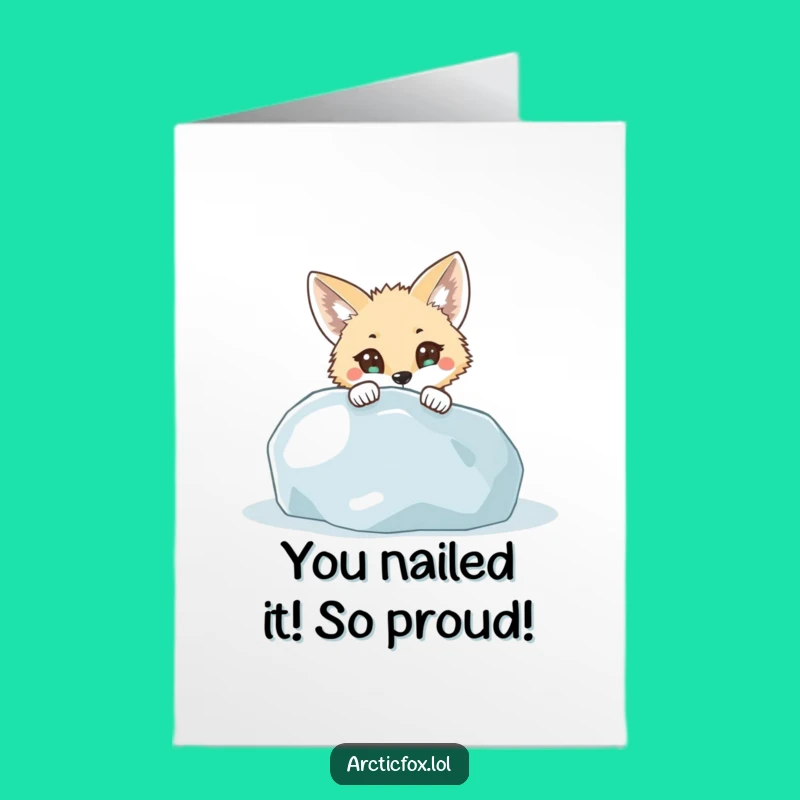 Free Printable Congrats Card: Curious Fox Peeking Funny Downloadable Surprise
