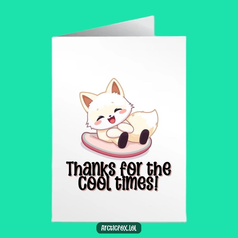 Delightful Free Printable Thank You Card: Arctic Fox Snow Fun, Digital Gift