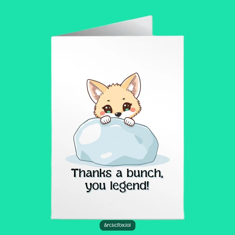 Free Printable Thank You Card: Curious Fox Peeking Funny Downloadable Gratitude