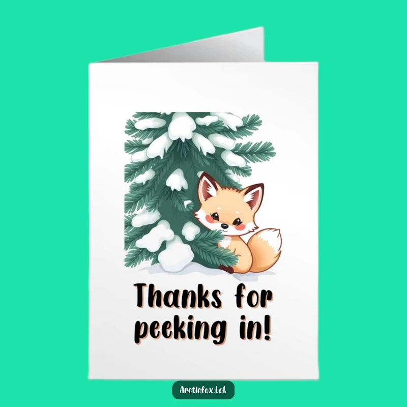 Adorable Free Printable Thank You Card: Fox Peek, Digital Gift