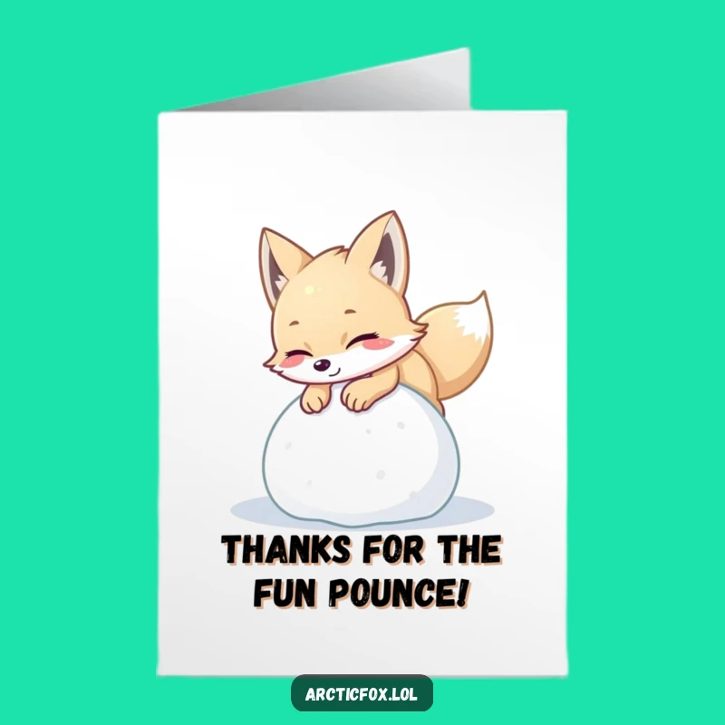 Charming Free Printable Thank You Card: Arctic Fox Snow Fun, Digital Gift