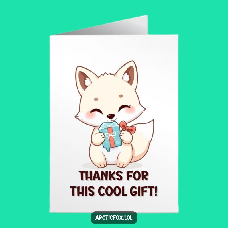 Free Printable Thank You Card: Fox's Icicle Gift - Funny Downloadable