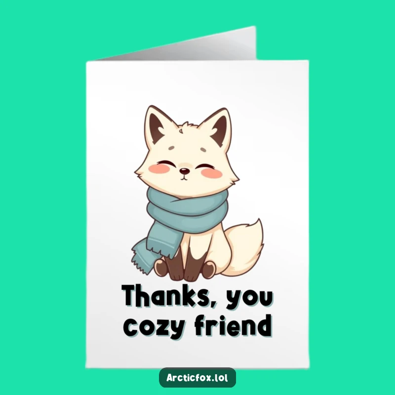 Free Printable Thank You Card: Cozy Fox Says Thanks Warmly!