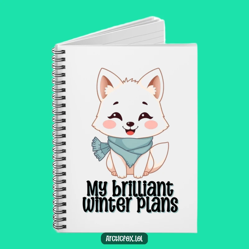 Funny Arctic Fox Notebook: Grin, Scarf, Journaling Gift