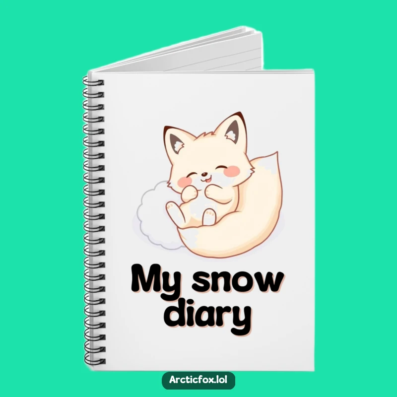 Funny Arctic Fox Snow Roll Notebook - Journal Your Winter Adventures