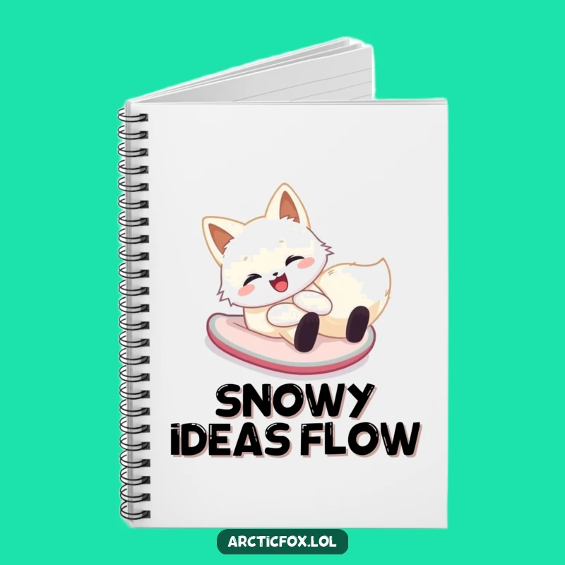 Funny Arctic Fox Snow Slide Notebook: Journal Your Adventures with this Cheerful Fox Gift