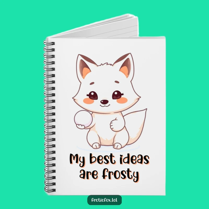 Funny Arctic Fox Snowball Notebook - Jot Down Friendly Ideas with Flair