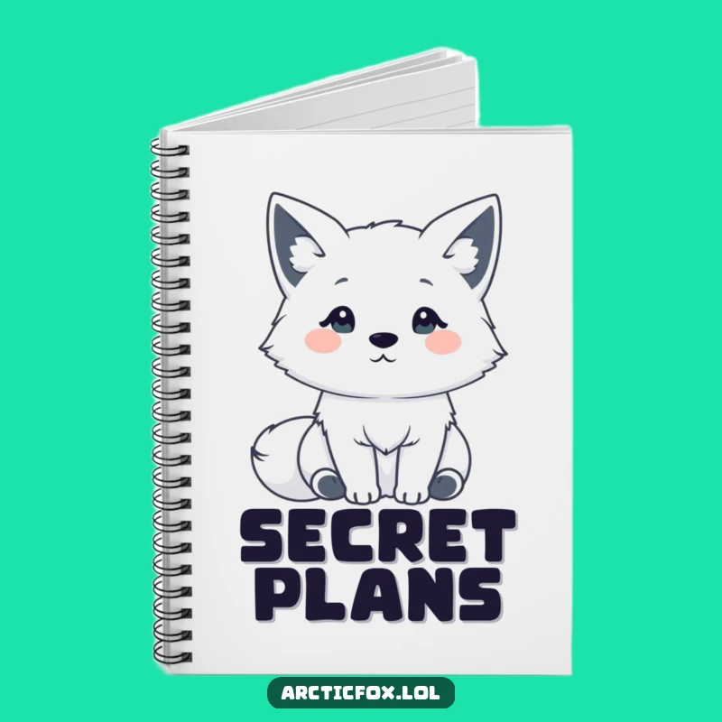 Funny Kawaii Arctic Fox Notebook: Cute Journal for Attentive Notes & Funny Gift!