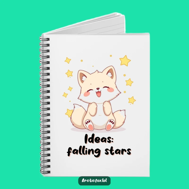 Funny Kawaii Arctic Fox Star Catcher Notebook: Capture Your Celestial Thoughts