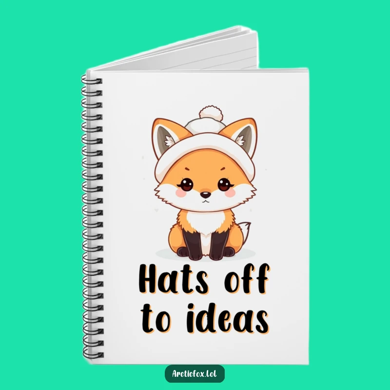 Funny Kawaii Arctic Fox Snowball Hat Notebook: Jot Down Winter Fun, Perfect Gift!