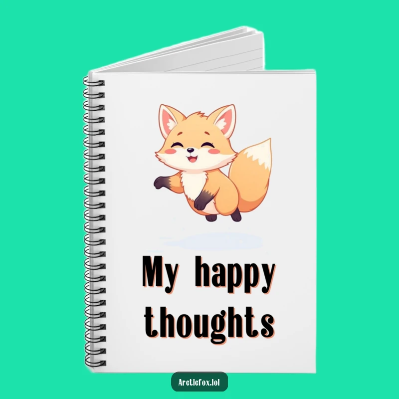 Funny Kawaii Arctic Fox Snow Jump Notebook - Journal Your Jumps, Ideal Funny Gift for Writers