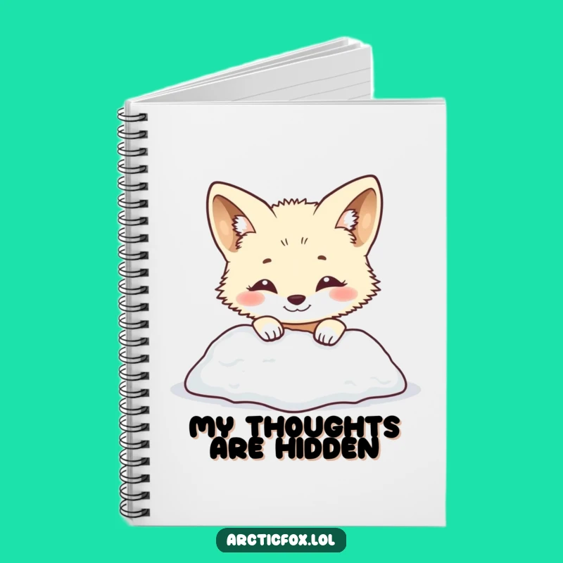 Funny Arctic Fox Notebook: Smiling Snow Peek – Cute & Practical Funny Gift