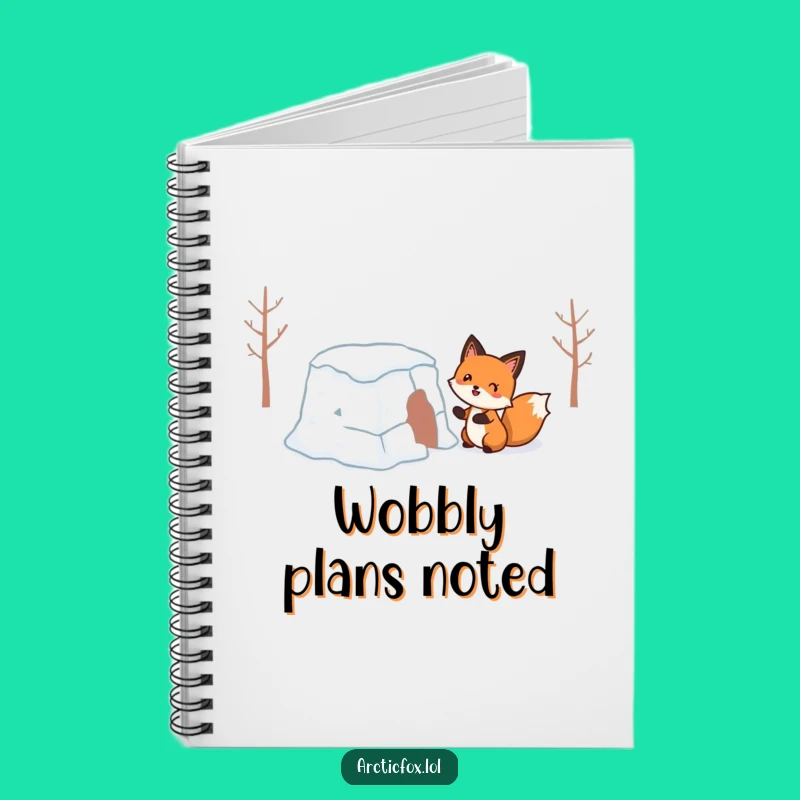 Funny Wobbly Snow Fort Fox Notebook: Jot Down Ideas with Winter Laughs