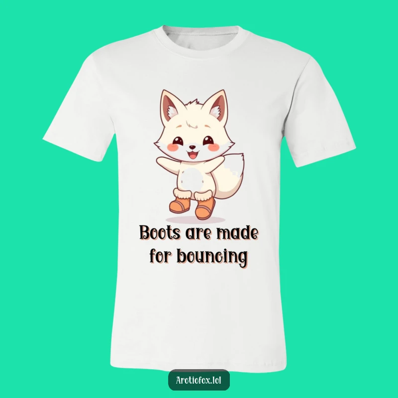 Funny Arctic Fox T-Shirt: Leap for Joy in Cute Booted Fox Style