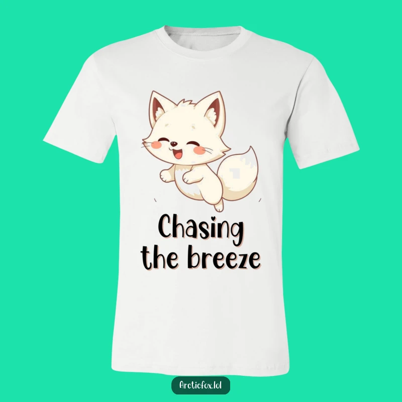 Funny Kawaii Arctic Fox Pouncing Tee: Hilarious Shirt for Joyful Moments