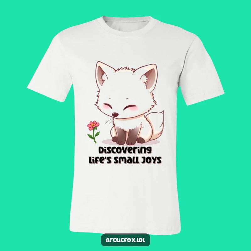 Funny Kawaii Arctic Fox Bloom T-Shirt - Curious Nature Gift