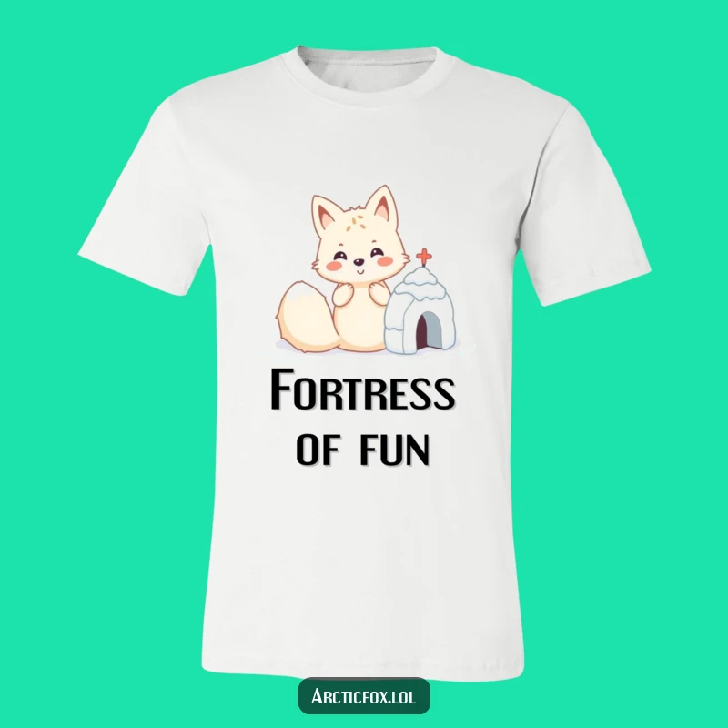 Funny Kawaii Arctic Fox Snow Fort Tee: Wear Your Winter Wonder!