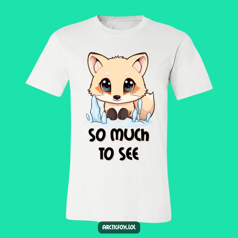 Funny Arctic Fox Icicle T-Shirt: Curious Wonder - Great Gift