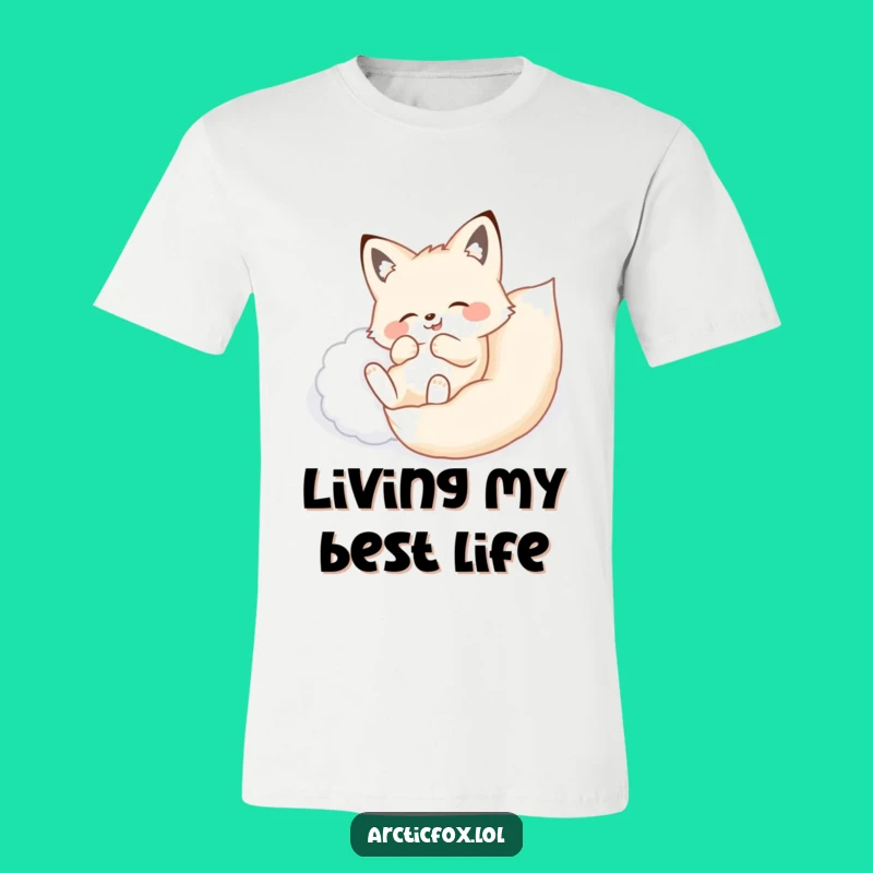 Funny Arctic Fox Snow Roll T-Shirt - Comical Winter Fox Apparel