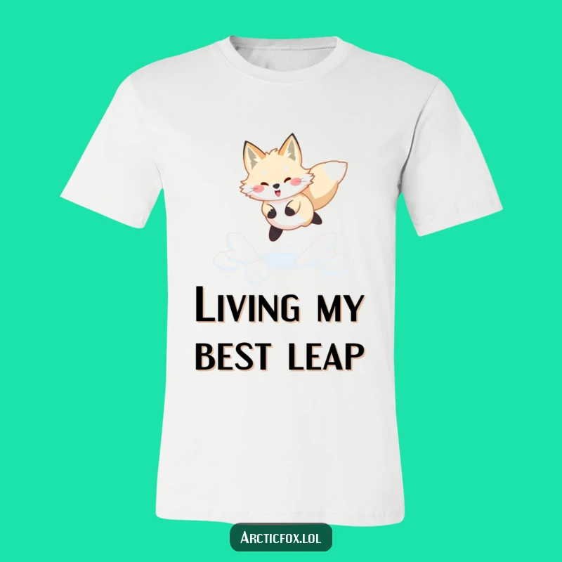 Funny Arctic Fox T-Shirt: Joyful Snow Leap, Winter Wonder Tee