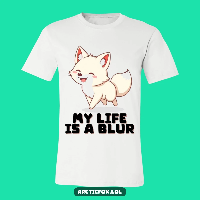 Funny Arctic Fox Tail Chaser T-Shirt - Comical Fox Apparel and Hilarious Gift