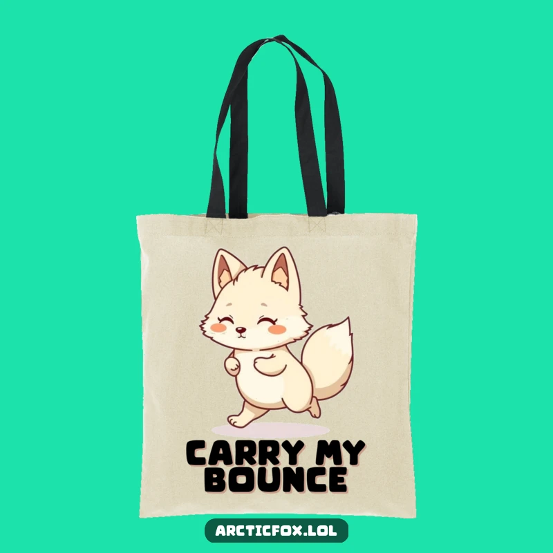 Funny Kawaii Arctic Fox Hop Tote Bag: Carry Happiness, Perfect Gift!