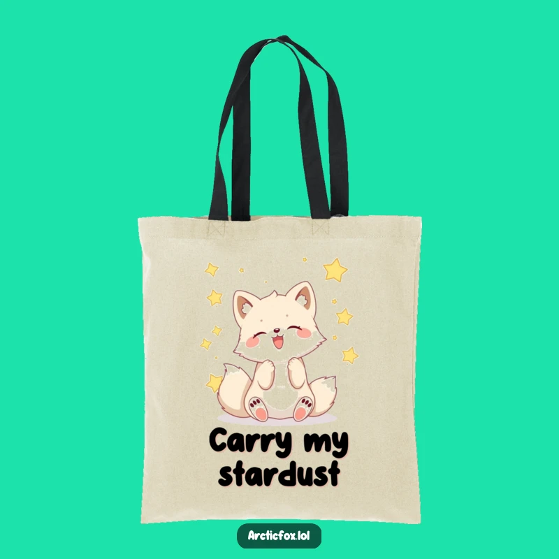Funny Kawaii Arctic Fox Star Catcher Tote: Carry Your Dreams in Style