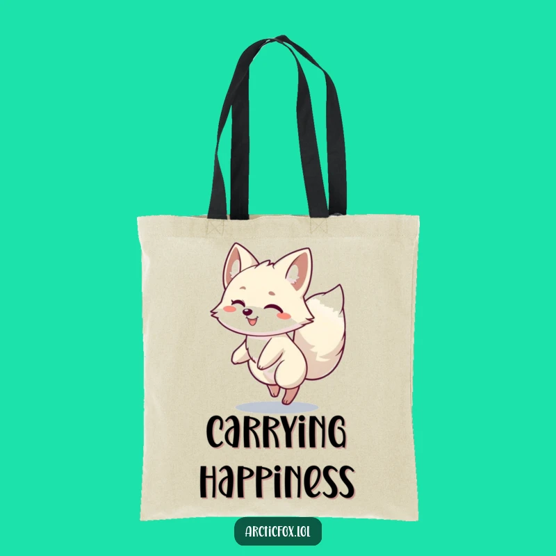 Funny Arctic Fox Spin Tote Bag: Joyful & Hilarious Carry-All for Happy Gift Givers!