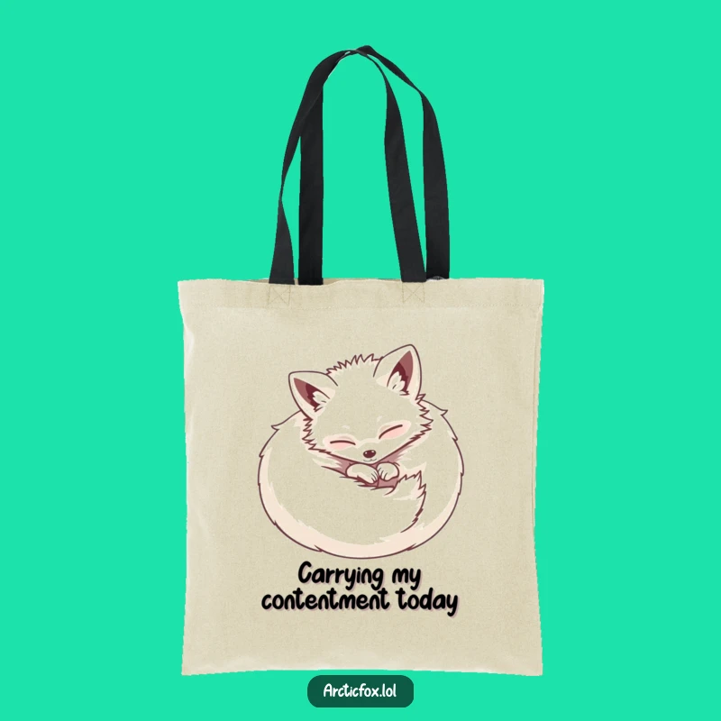 Funny Happy Fox Tote Bag: Contented Ball Carry-All, Cute Gift