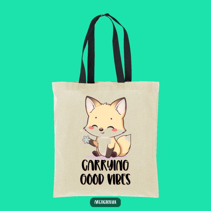 Funny Arctic Fox Friendly Paw Tote Bag - Carry Kindness, Adorable Funny Gift