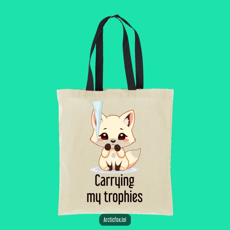 Funny Arctic Fox Icicle Batting Tote Bag - Playful Style