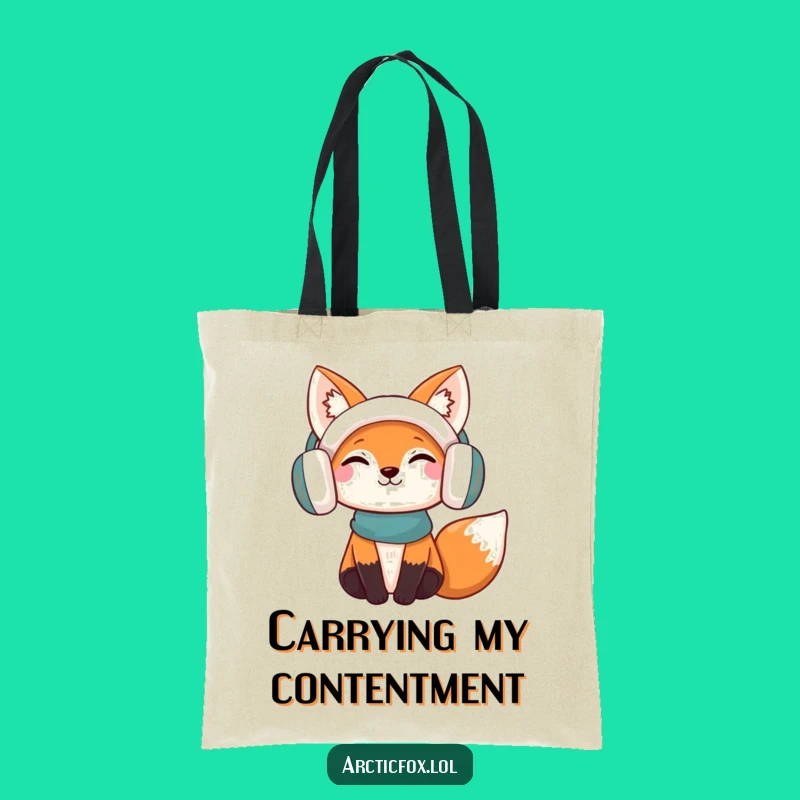 Funny Content Fox Tote Bag: Carry Your Essentials with This Adorable Earmuff Fox